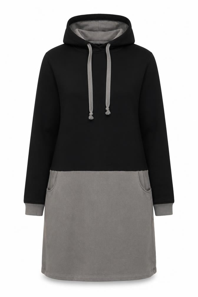 John Baner Womens Black Cotton Jumper Dress Size M Crew Neck Pullover