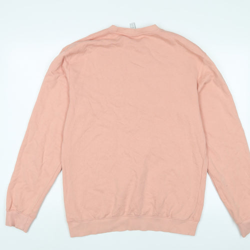 H&M Mens Pink Cotton Pullover Sweatshirt Size S
