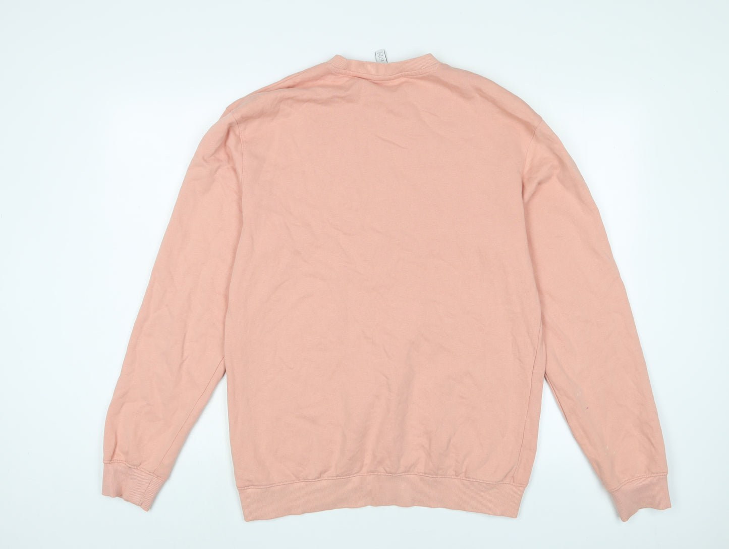 H&M Mens Pink Cotton Pullover Sweatshirt Size S
