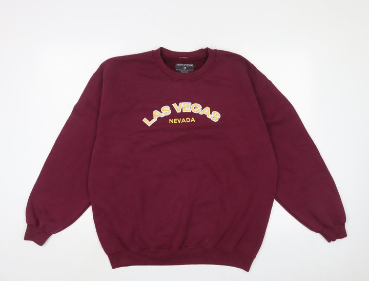 PRETTYLITTLETHING Womens Purple Cotton Pullover Sweatshirt Size M Pullover - Las Vegas