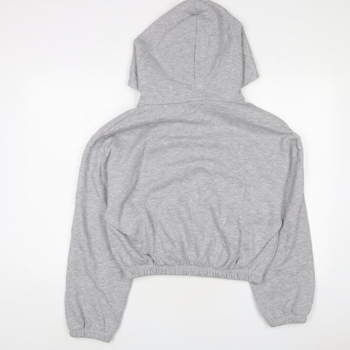 Zara Womens Grey Cotton Pullover Hoodie Size L Pullover