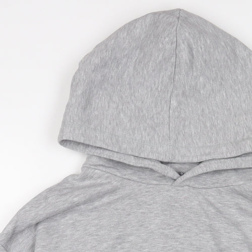 Zara Womens Grey Cotton Pullover Hoodie Size L Pullover