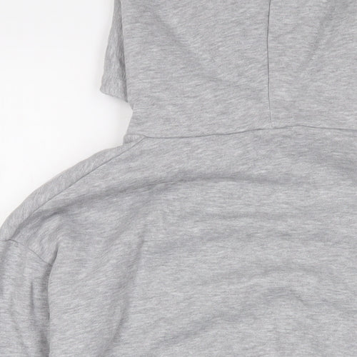 Zara Womens Grey Cotton Pullover Hoodie Size L Pullover