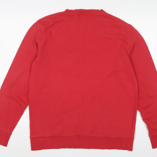 H&M Mens Red Cotton Pullover Sweatshirt Size L - NYC