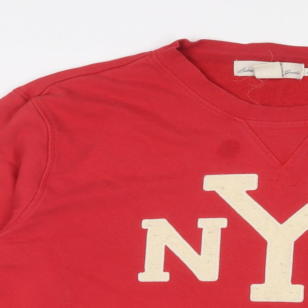 H&M Mens Red Cotton Pullover Sweatshirt Size L - NYC