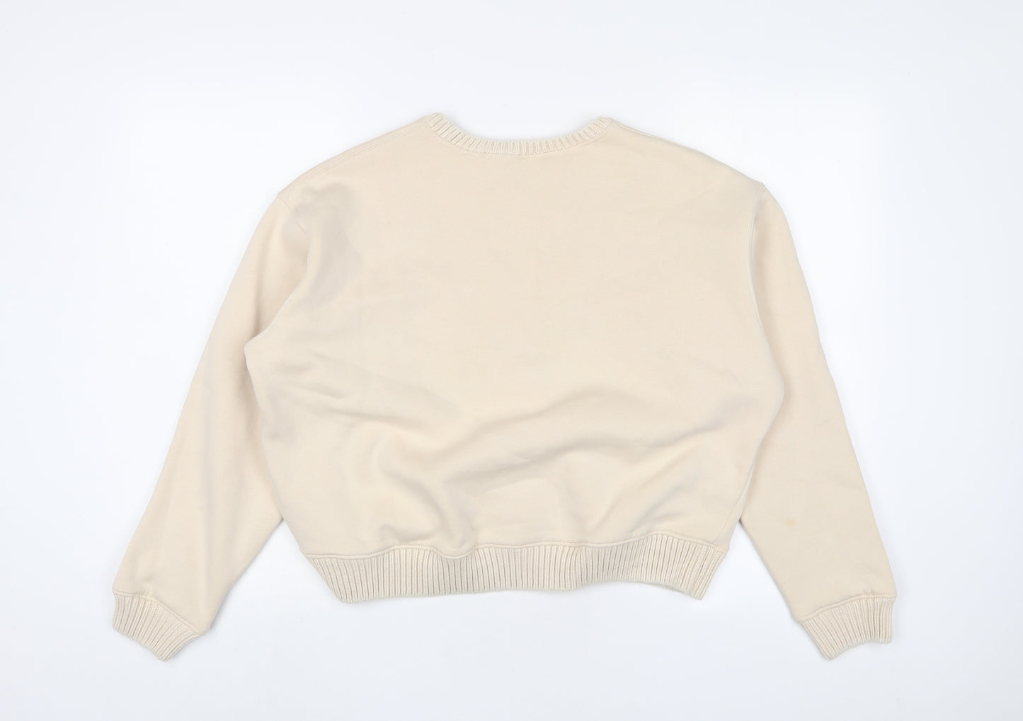 Zara Womens Beige Cotton Pullover Sweatshirt Size M Pullover