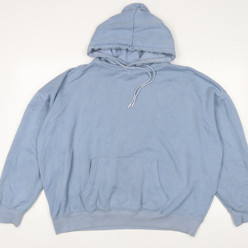 New Look Womens Blue Cotton Pullover Hoodie Size L Pullover