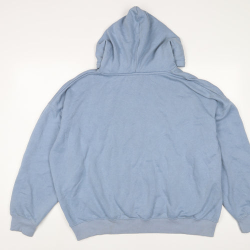 New Look Womens Blue Cotton Pullover Hoodie Size L Pullover
