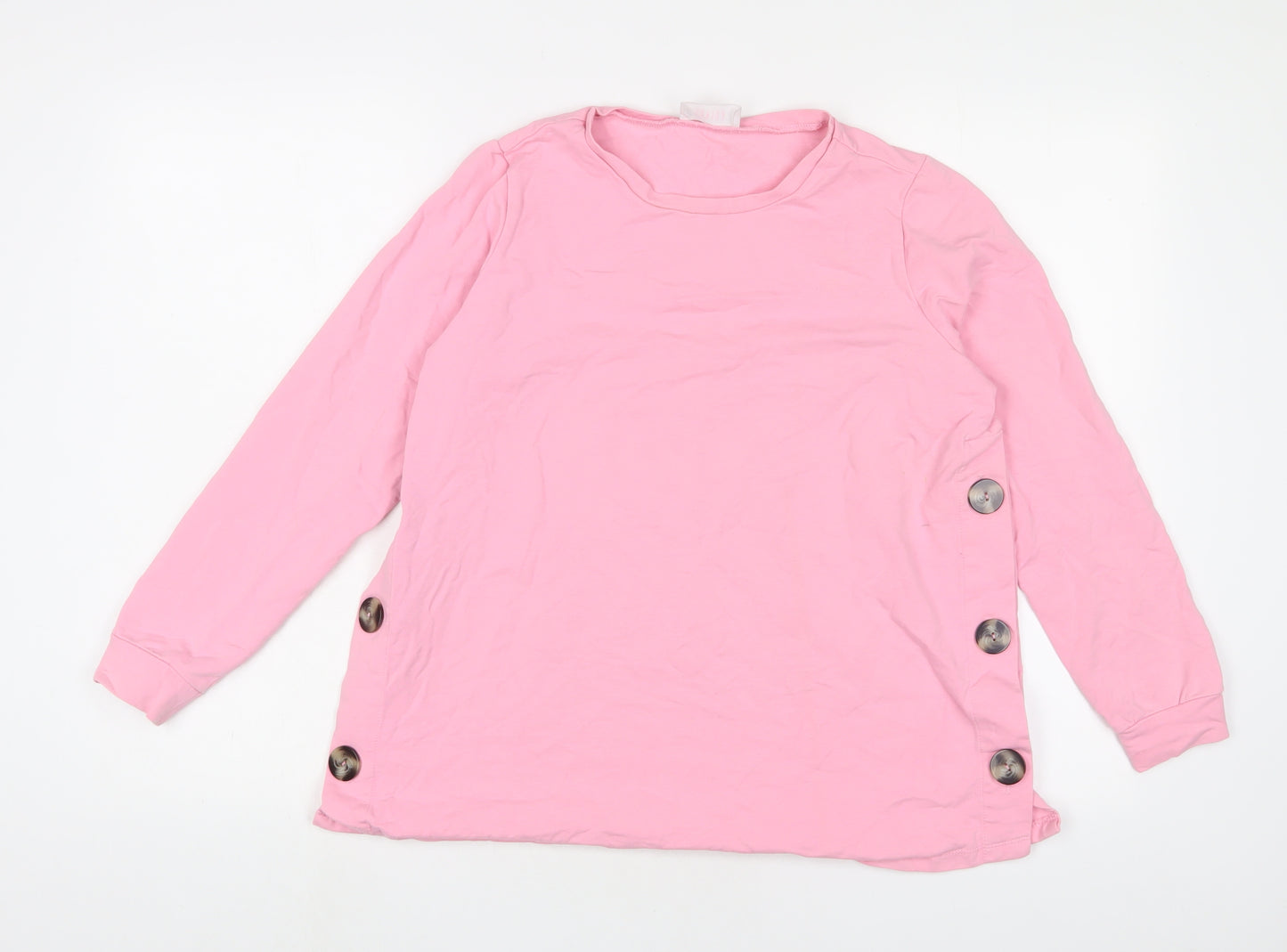 Savida Womens Pink Cotton Pullover Sweatshirt Size S Pullover - Buttons