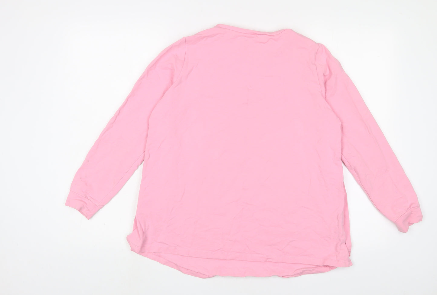 Savida Womens Pink Cotton Pullover Sweatshirt Size S Pullover - Buttons