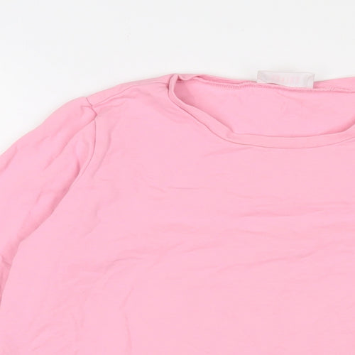 Savida Womens Pink Cotton Pullover Sweatshirt Size S Pullover - Buttons
