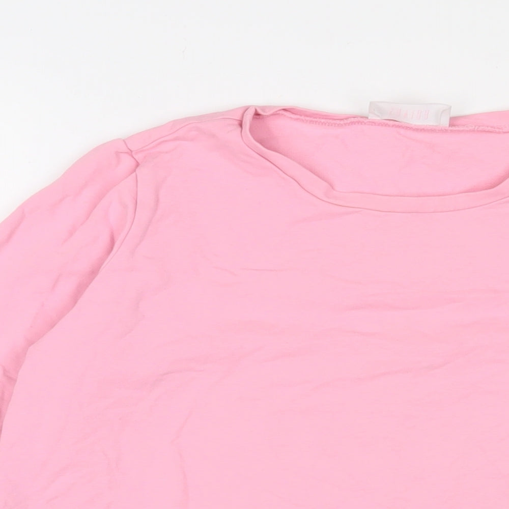 Savida Womens Pink Cotton Pullover Sweatshirt Size S Pullover - Buttons