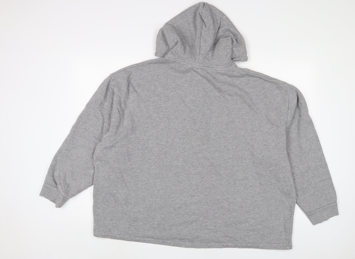 ASOS Womens Grey Cotton Pullover Hoodie Size 2XL Button