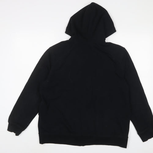 Marks and Spencer Womens Black Cotton Full Zip Hoodie Size 18 Zip