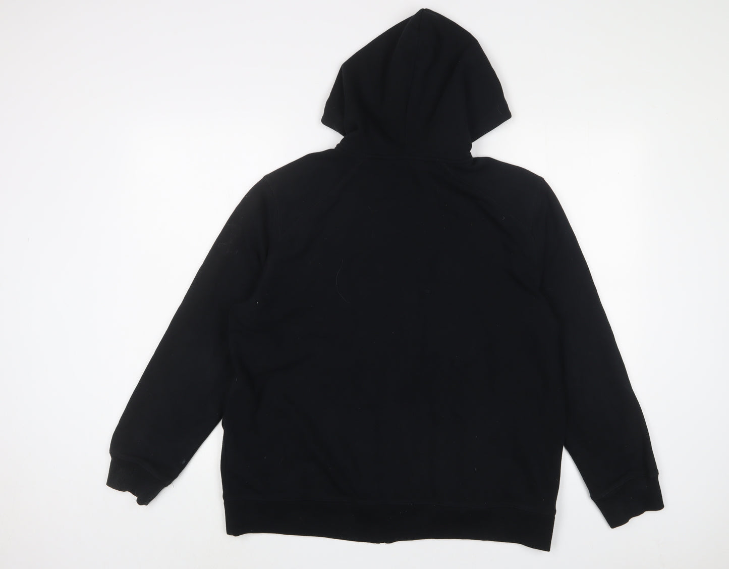 Marks and Spencer Womens Black Cotton Full Zip Hoodie Size 18 Zip