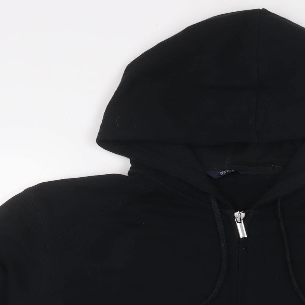Marks and Spencer Womens Black Cotton Full Zip Hoodie Size 18 Zip