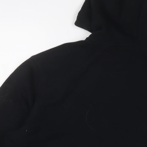 Marks and Spencer Womens Black Cotton Full Zip Hoodie Size 18 Zip