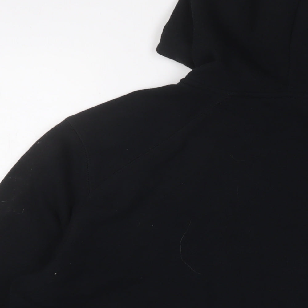 Marks and Spencer Womens Black Cotton Full Zip Hoodie Size 18 Zip