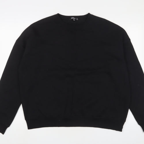Missguided Womens Black Cotton Pullover Sweatshirt Size 10 Pullover