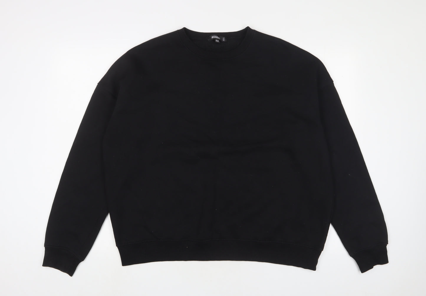 Missguided Womens Black Cotton Pullover Sweatshirt Size 10 Pullover