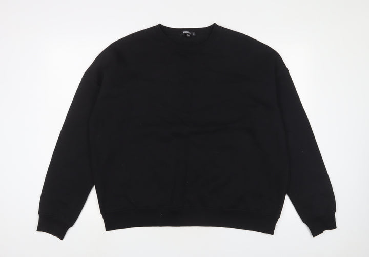Missguided Womens Black Cotton Pullover Sweatshirt Size 10 Pullover