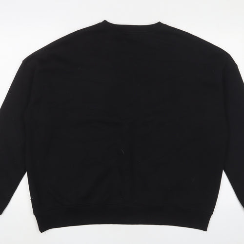 Missguided Womens Black Cotton Pullover Sweatshirt Size 10 Pullover
