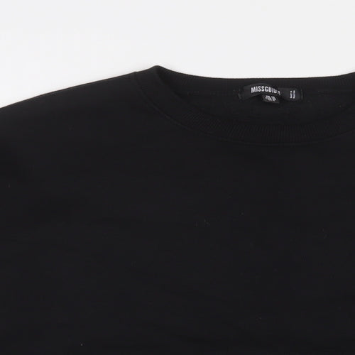 Missguided Womens Black Cotton Pullover Sweatshirt Size 10 Pullover