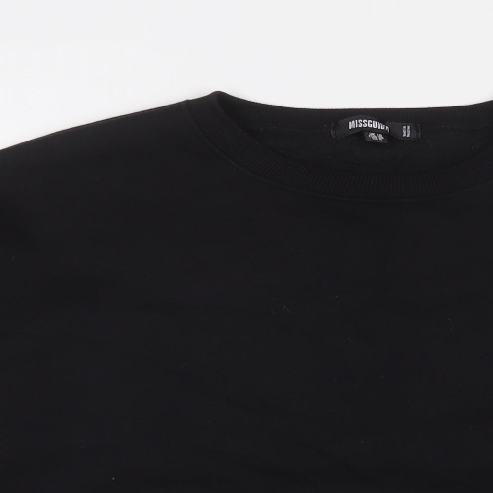 Missguided Womens Black Cotton Pullover Sweatshirt Size 10 Pullover
