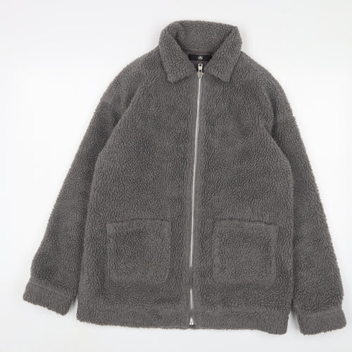 Missguided Womens Grey Jacket Size 6 Zip