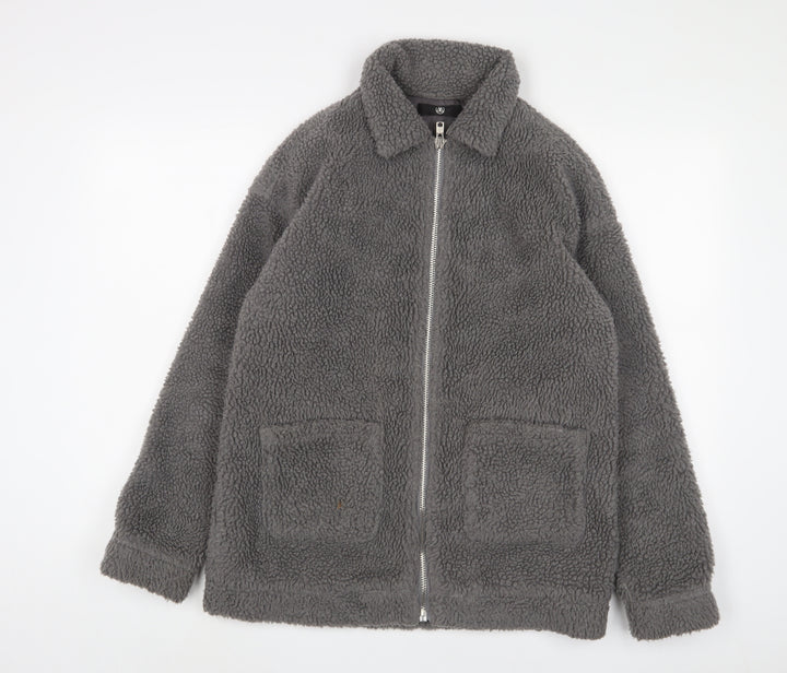 Missguided Womens Grey Jacket Size 6 Zip