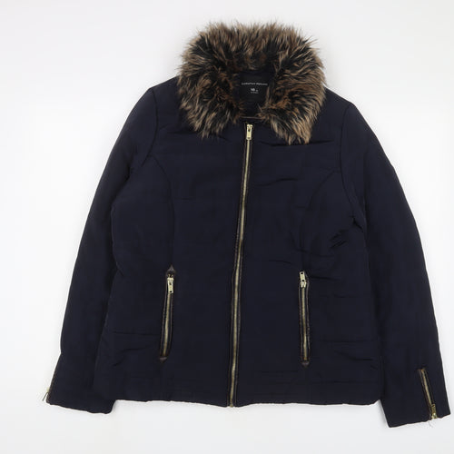 Dorothy Perkins Womens Blue Quilted Coat Size 16 Zip