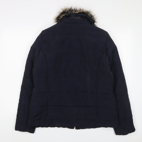 Dorothy Perkins Womens Blue Quilted Coat Size 16 Zip