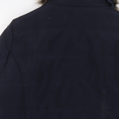 Dorothy Perkins Womens Blue Quilted Coat Size 16 Zip