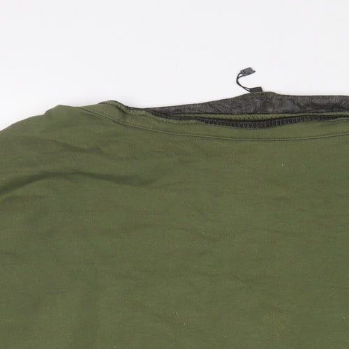 Boohoo Womens Green Cotton Pullover Sweatshirt Size M Pullover