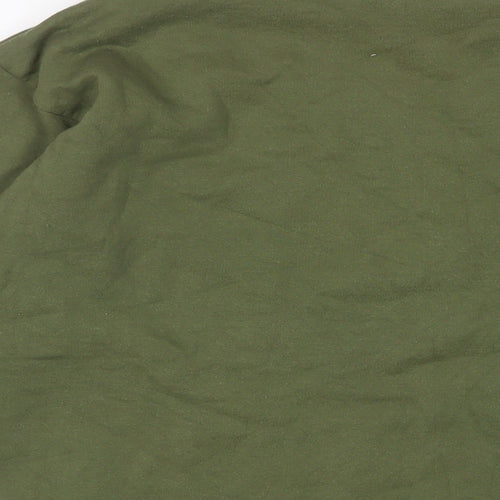 Boohoo Womens Green Cotton Pullover Sweatshirt Size M Pullover