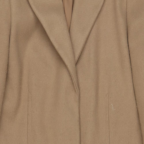 Marks and Spencer Womens Beige Overcoat Coat Size 12 Snap