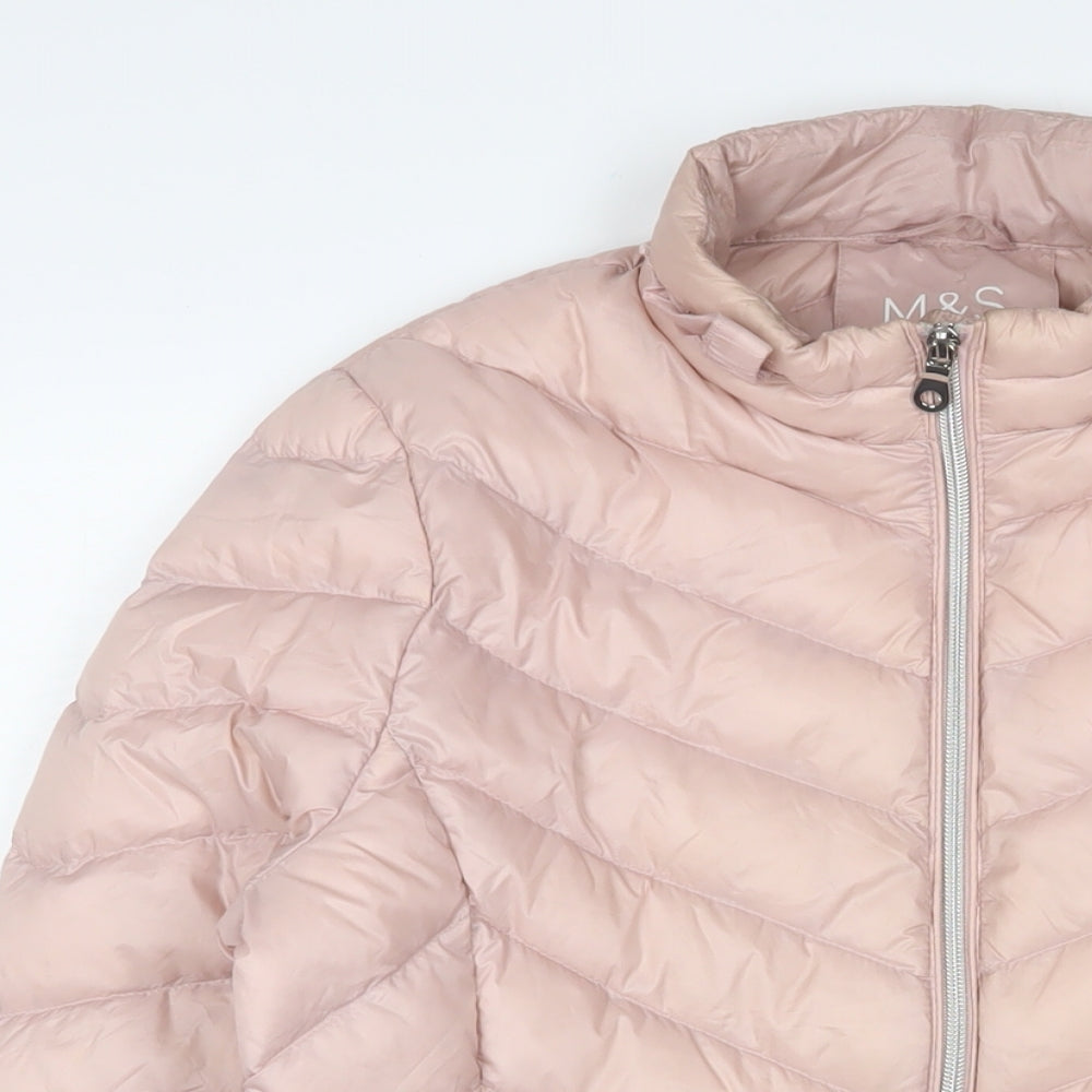 Marks and Spencer Womens Pink Puffer Jacket Jacket Size 10 Zip