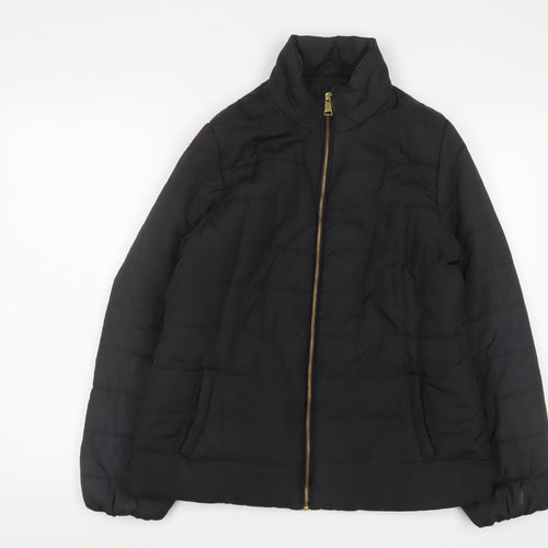 Capsule Womens Black Quilted Jacket Size 12 Zip