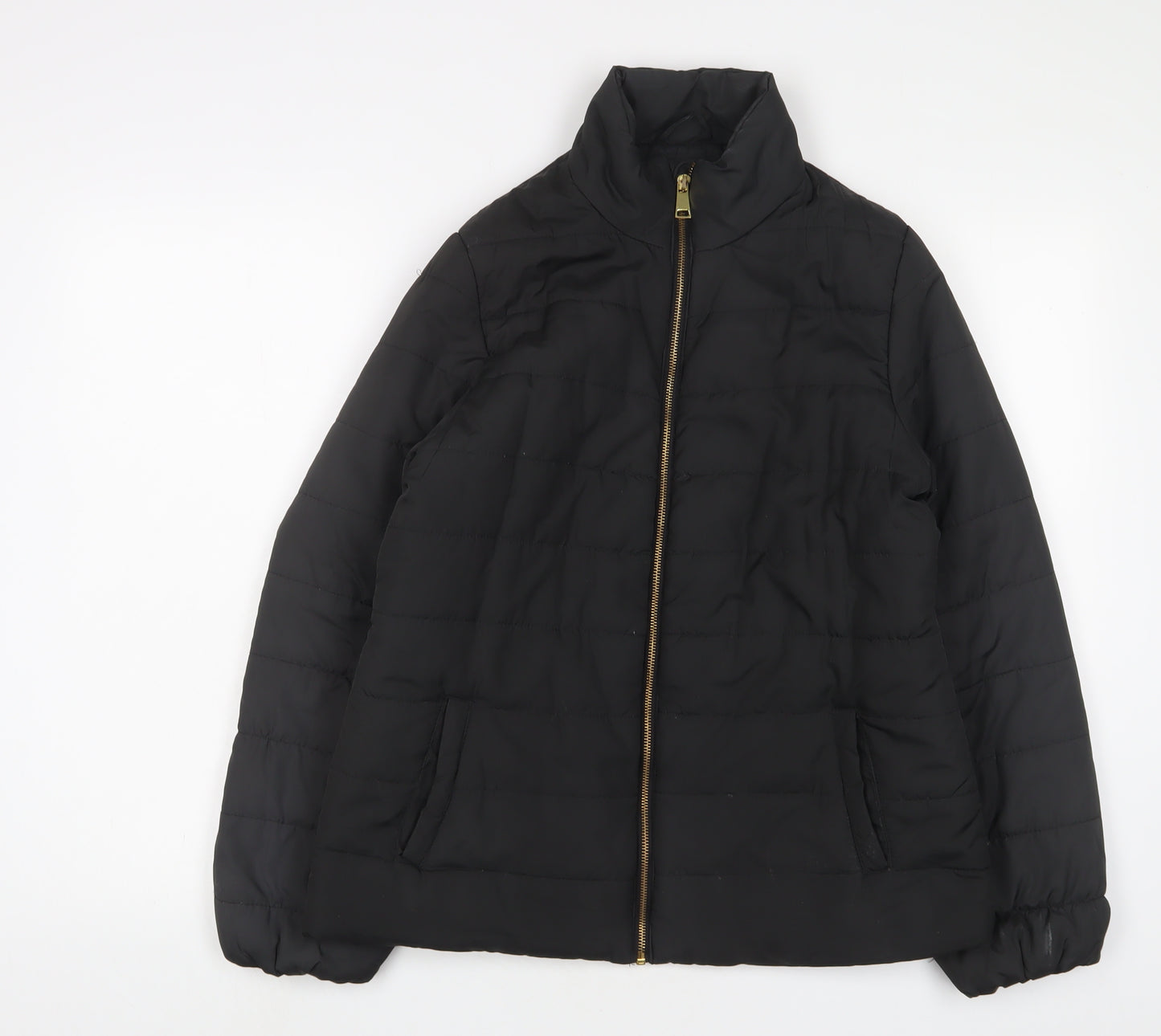 Capsule Womens Black Quilted Jacket Size 12 Zip