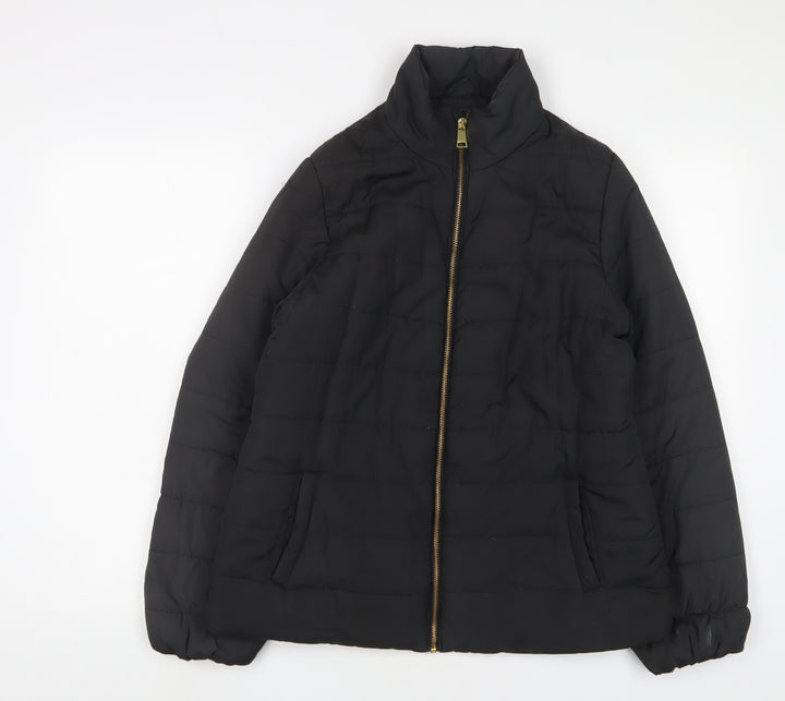 Capsule Womens Black Quilted Jacket Size 12 Zip