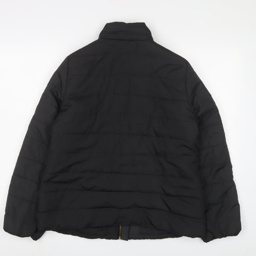 Capsule Womens Black Quilted Jacket Size 12 Zip