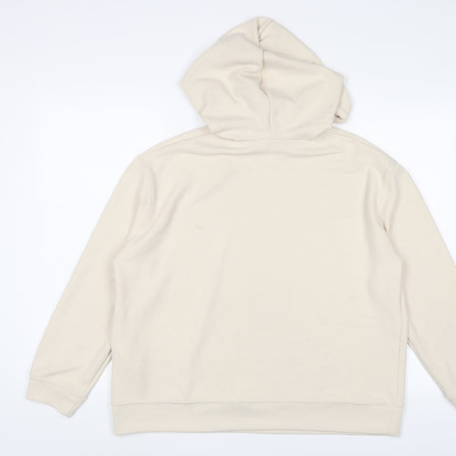 Zara Womens Beige Viscose Pullover Hoodie Size L Pullover