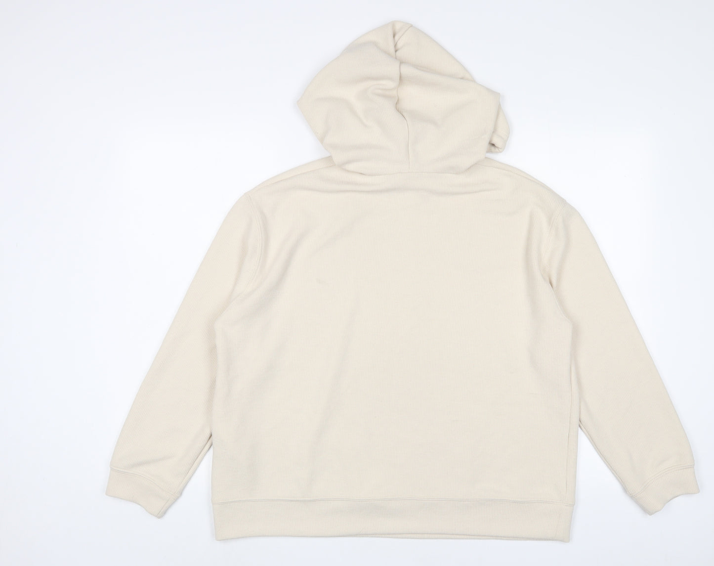 Zara Womens Beige Viscose Pullover Hoodie Size L Pullover