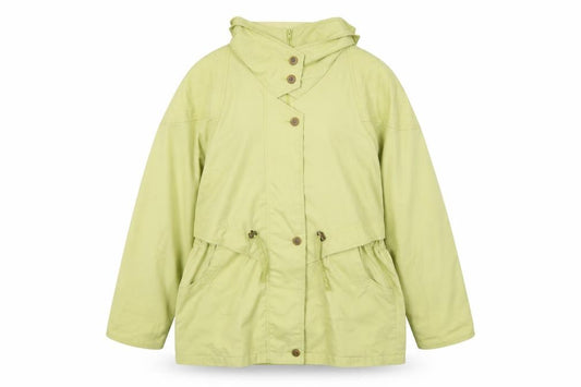 Front view of Telemac women’s green jacket, size UK 14, zip