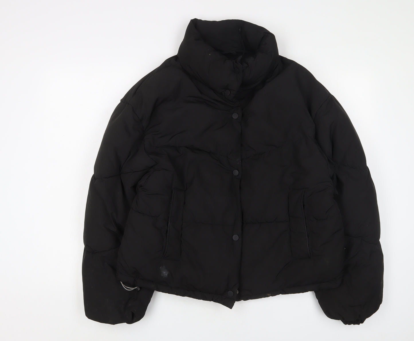 Pull&Bear Womens Black Puffer Jacket Coat Size M Zip