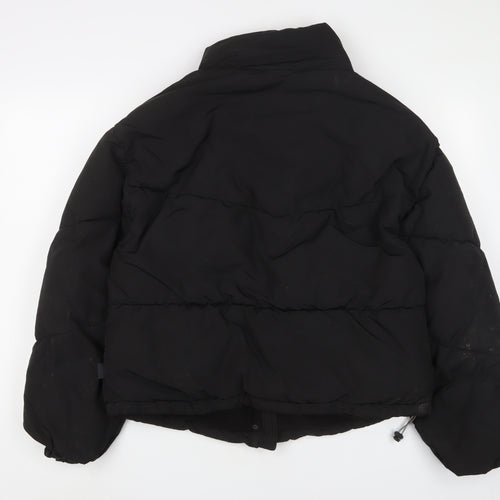Pull&Bear Womens Black Puffer Jacket Coat Size M Zip