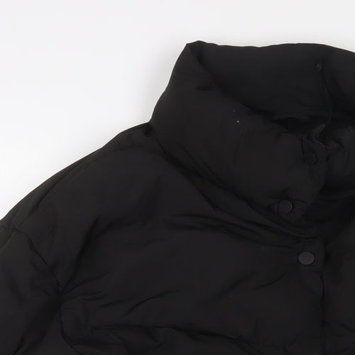 Pull&Bear Womens Black Puffer Jacket Coat Size M Zip