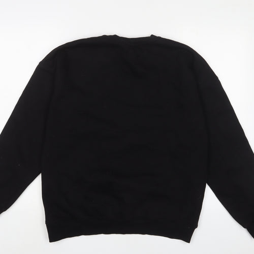 H&M Mens Black Cotton Pullover Sweatshirt Size S