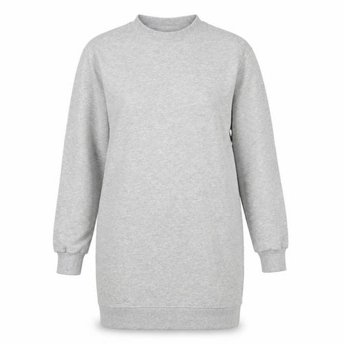 H&M Womens Grey Cotton Jumper Dress Size S Round Neck Pullover