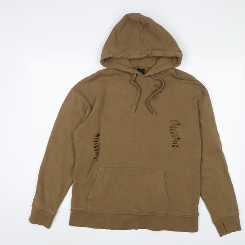 River Island Mens Green Cotton Pullover Hoodie Size S